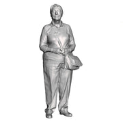A female figure with bag