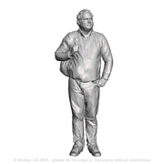 A male figure with rucksack