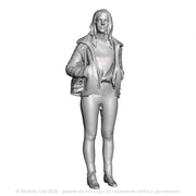 A female figure in jacket