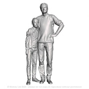 A male figure with a boy