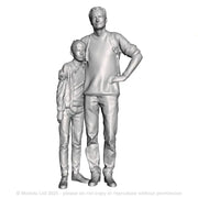 A male figure with a boy