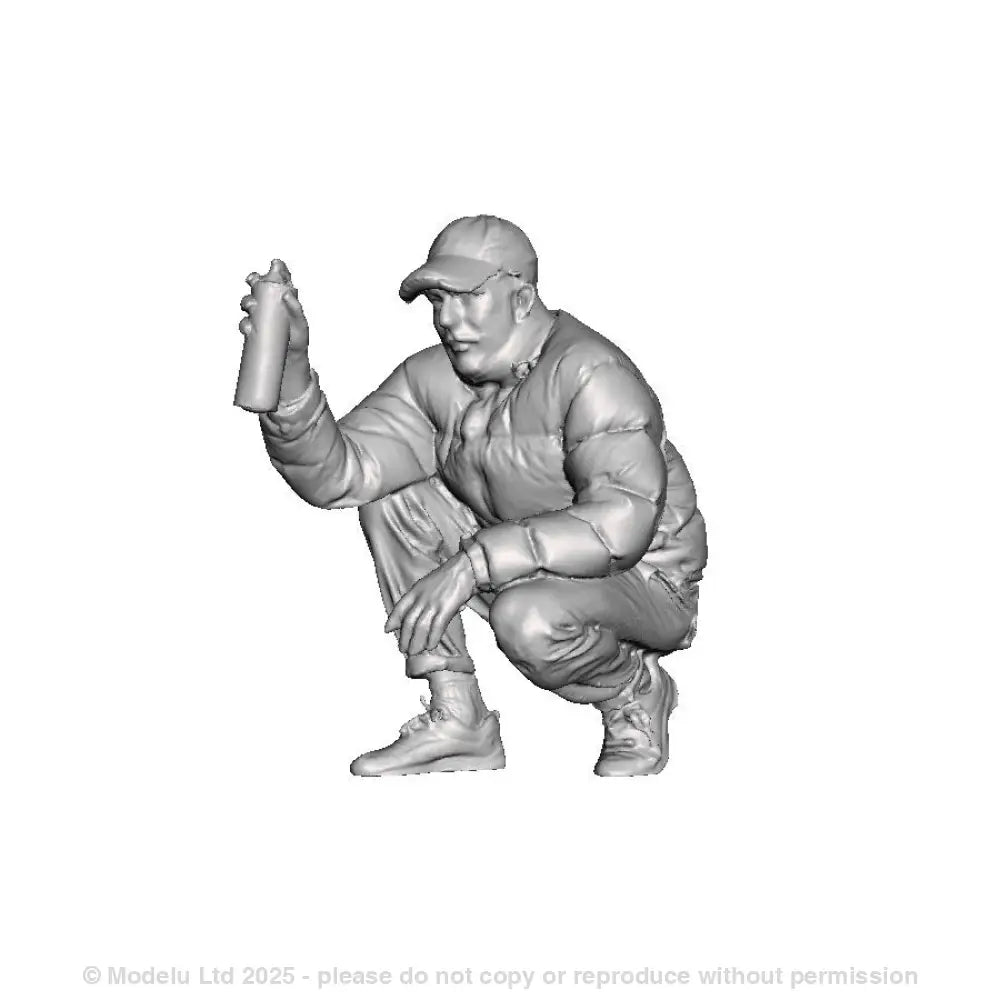 A male graffiti artist