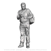 A male figure using a mobile phone