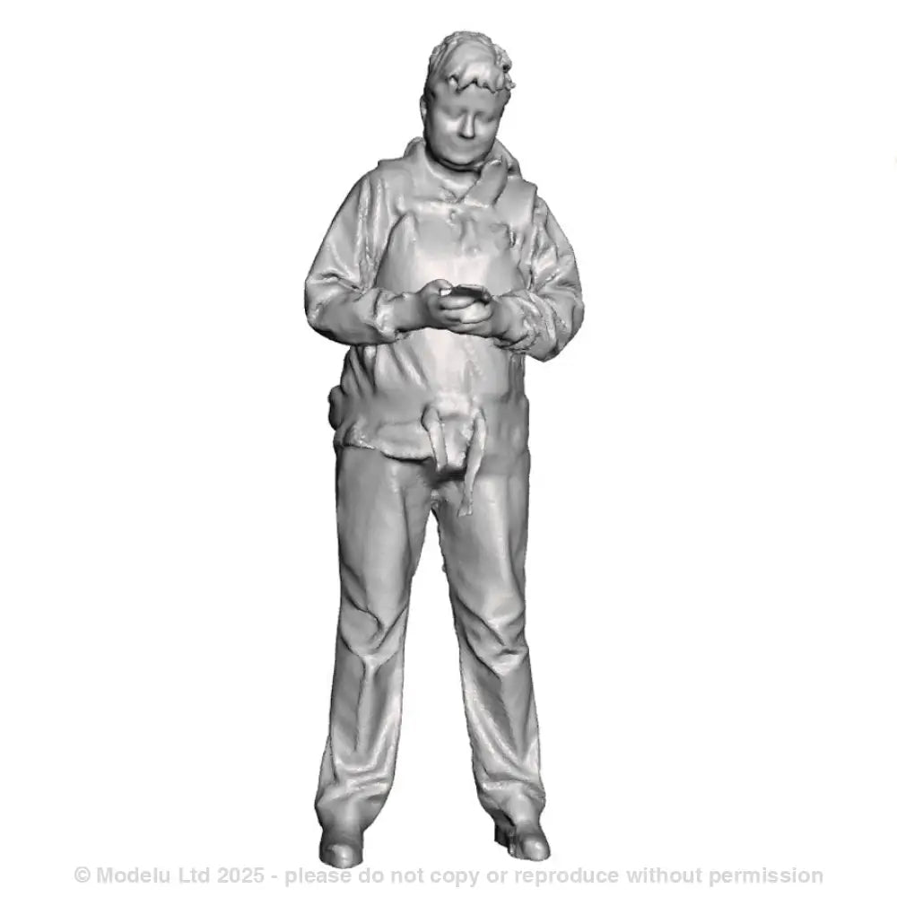 A female figure using a mobile phone