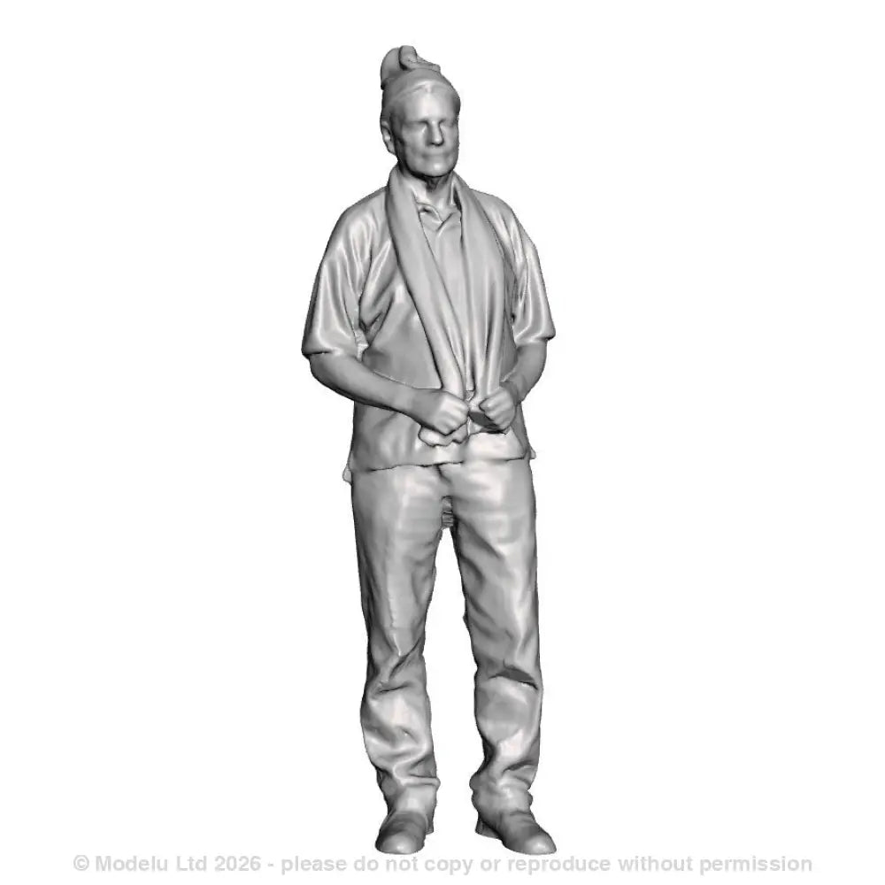 A male figure with scarf