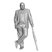 A male figure with umbrella