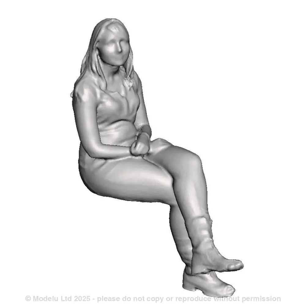 A female figure seated