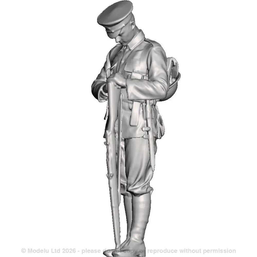 A WWI British Infantryman in Arms Reversed pose