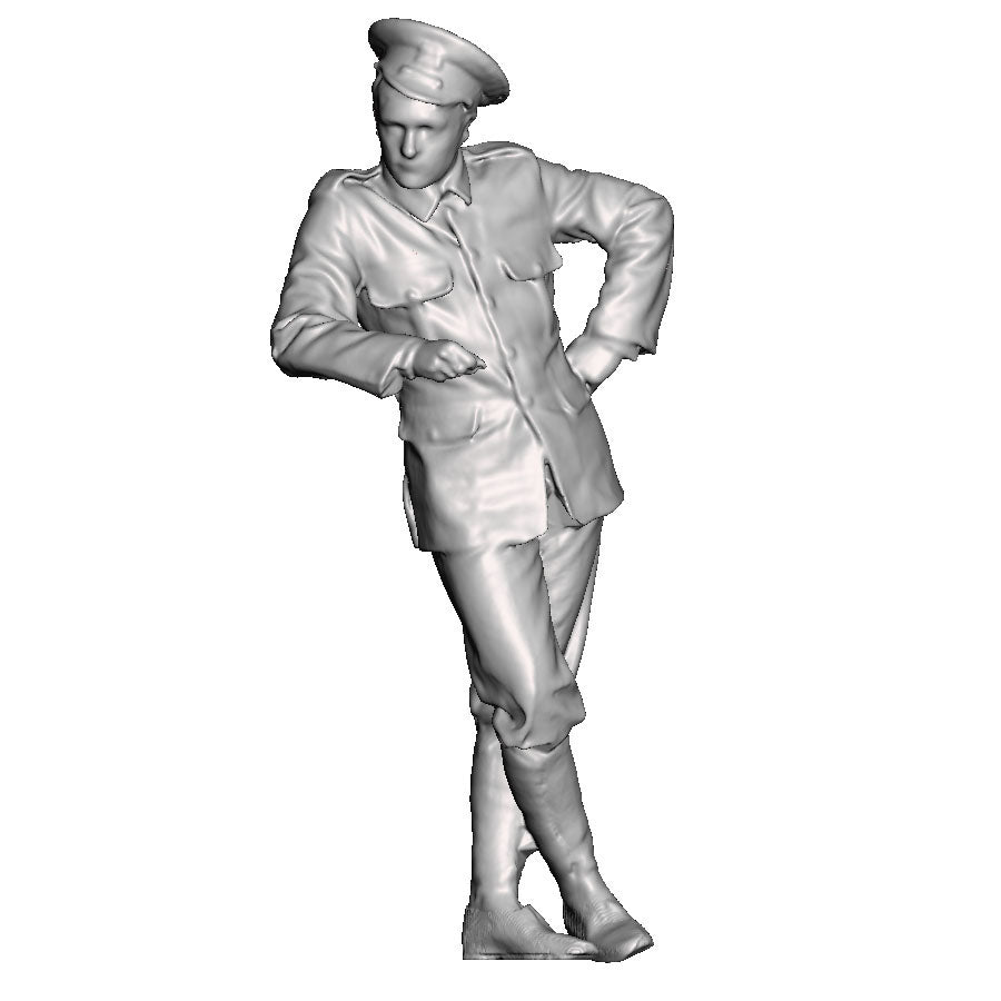 A WWI British Sapper leaning