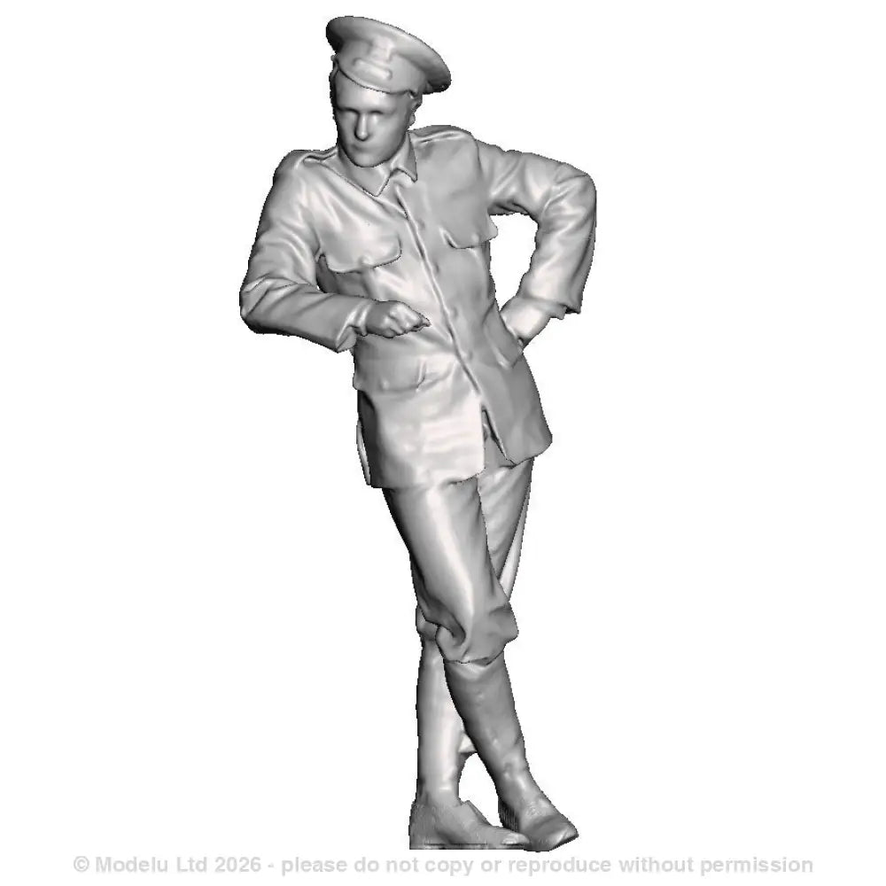 A WWI British Sapper leaning