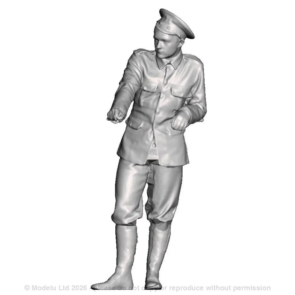 A WWI British Sapper leaning