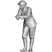 A WWI British Sapper leaning