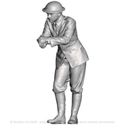 A WWI British Sapper leaning