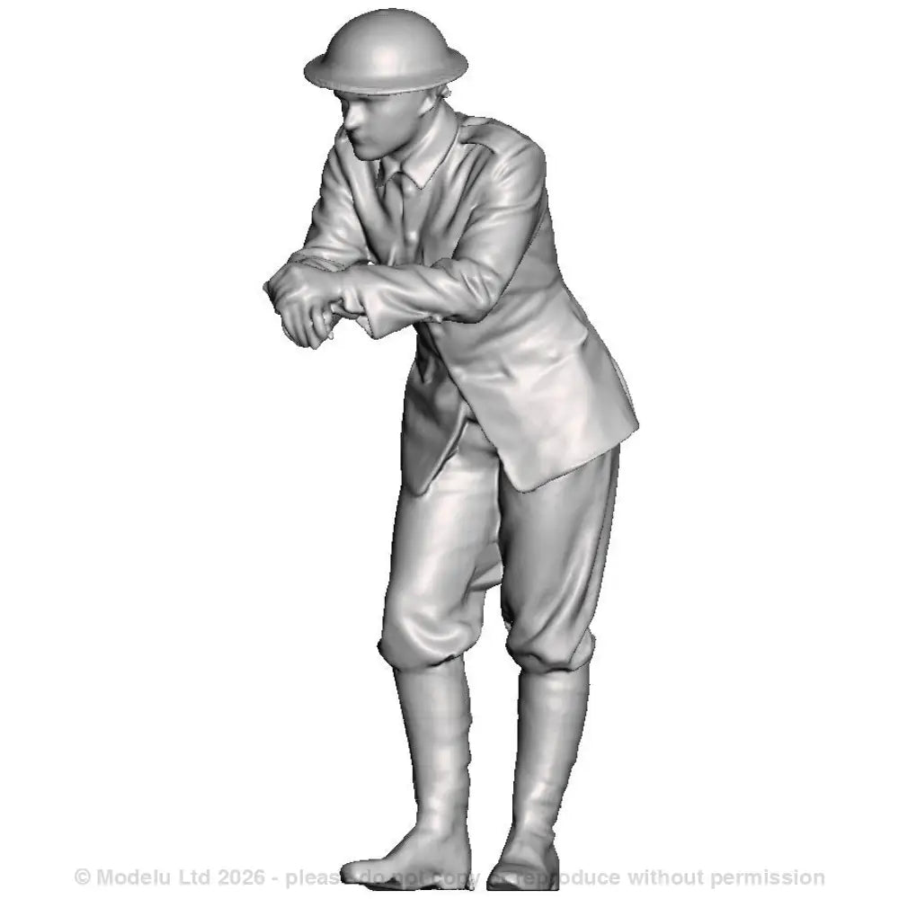 A WWI British Sapper leaning