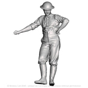 A WWI British Sapper leaning