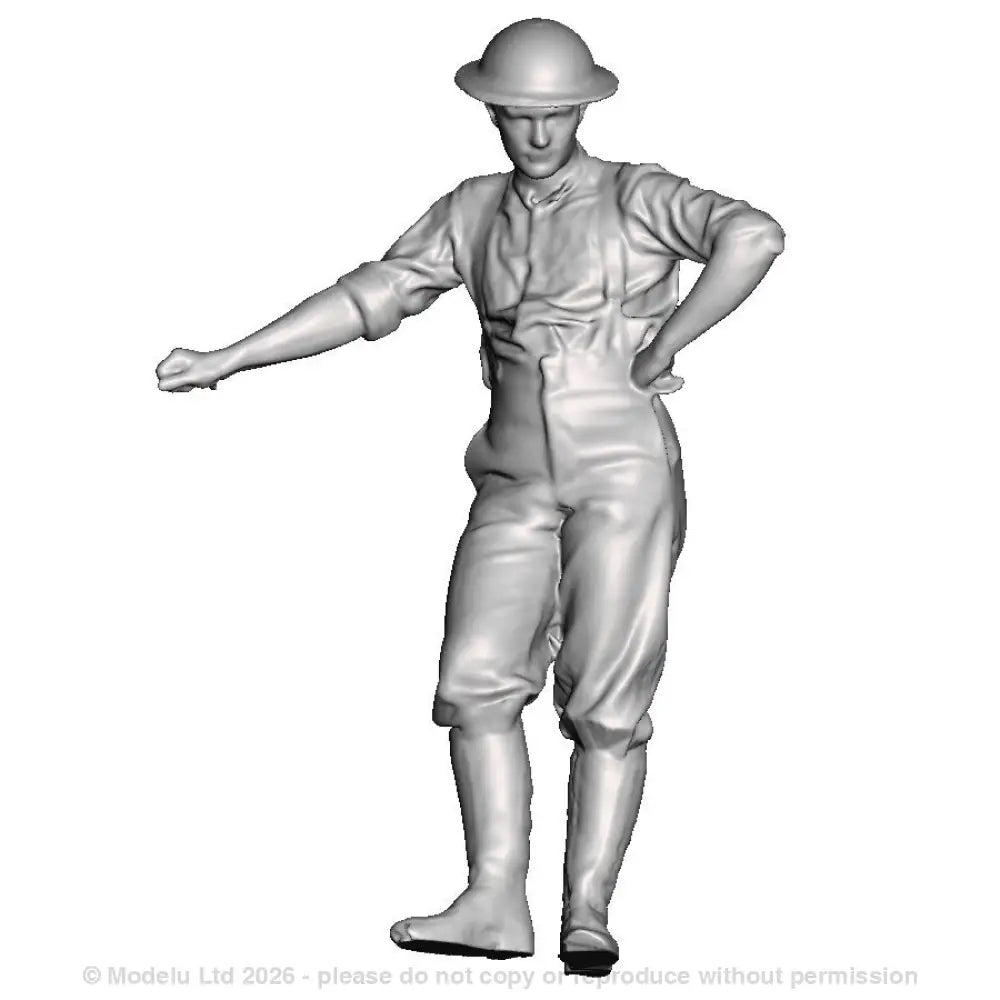 A WWI British Sapper leaning