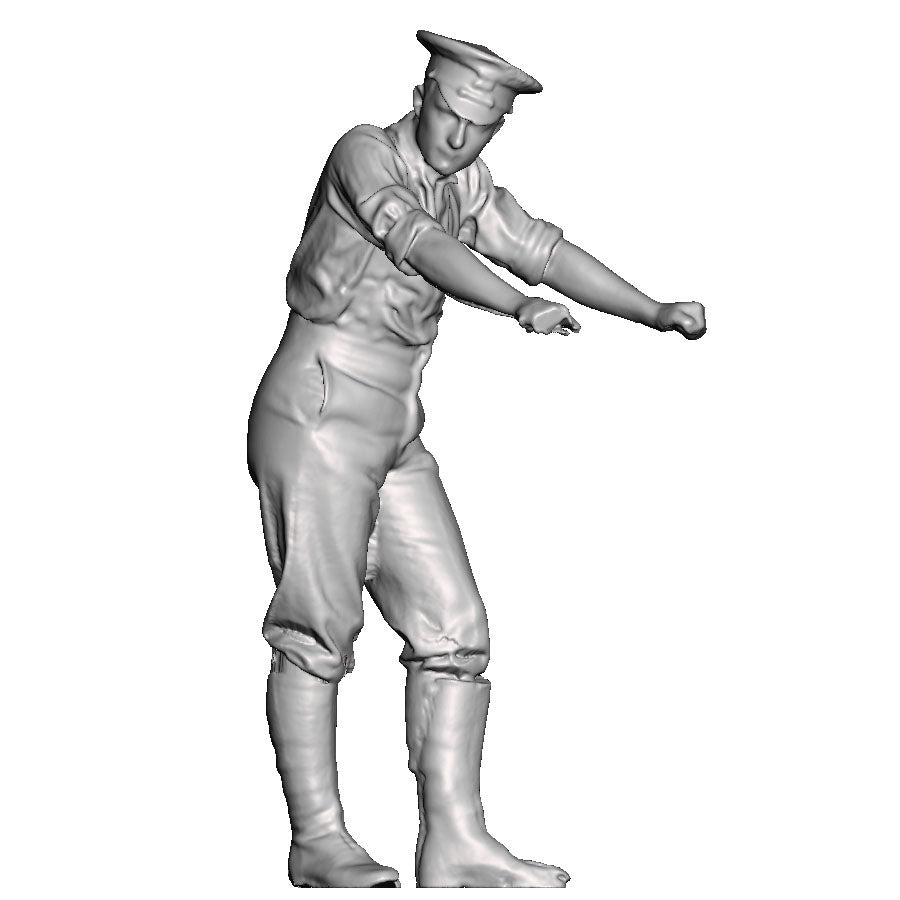A WWI British Sapper leaning