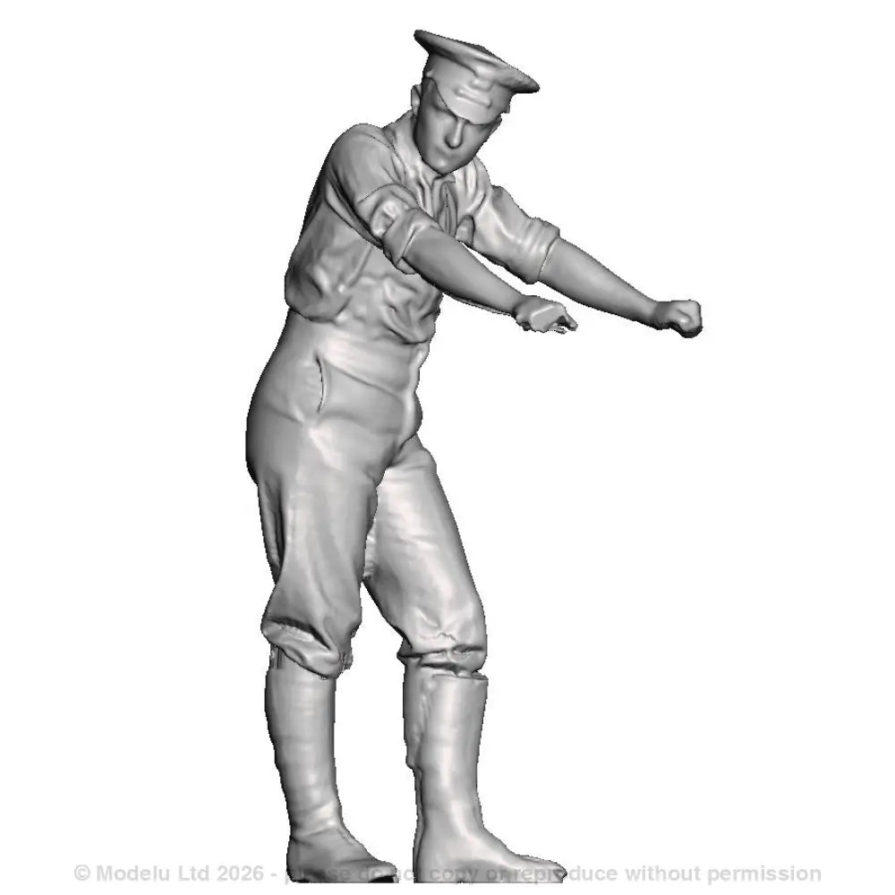 A WWI British Sapper leaning
