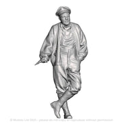 A WWI British Sapper leaning