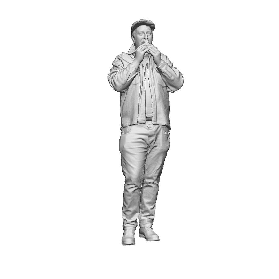 A man eating