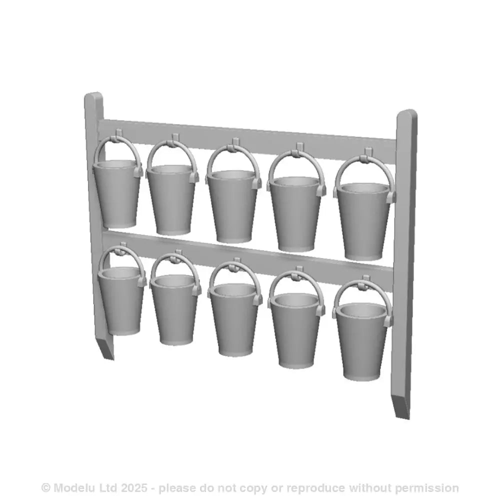 2631 10x Fire Buckets and Stand