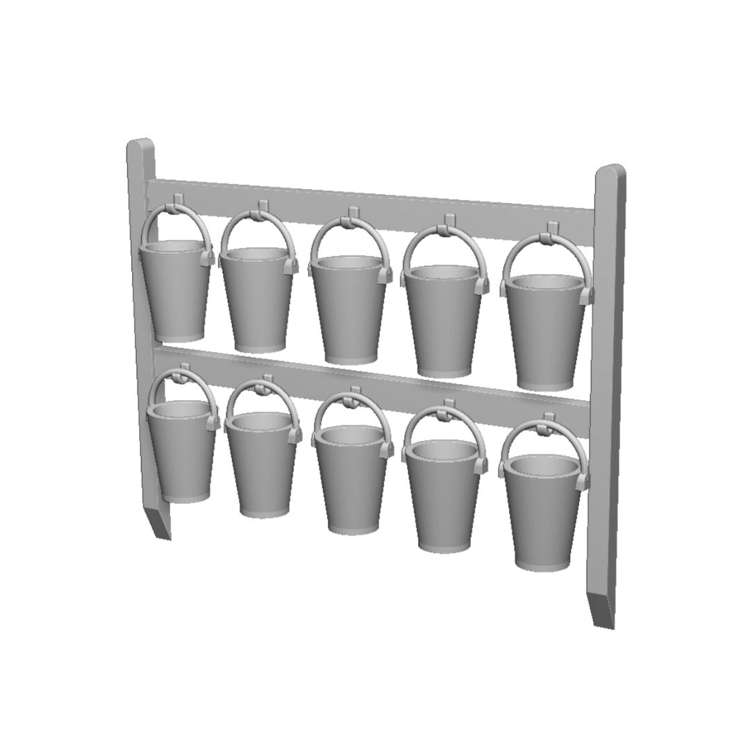 2631 10x Fire Buckets and Stand