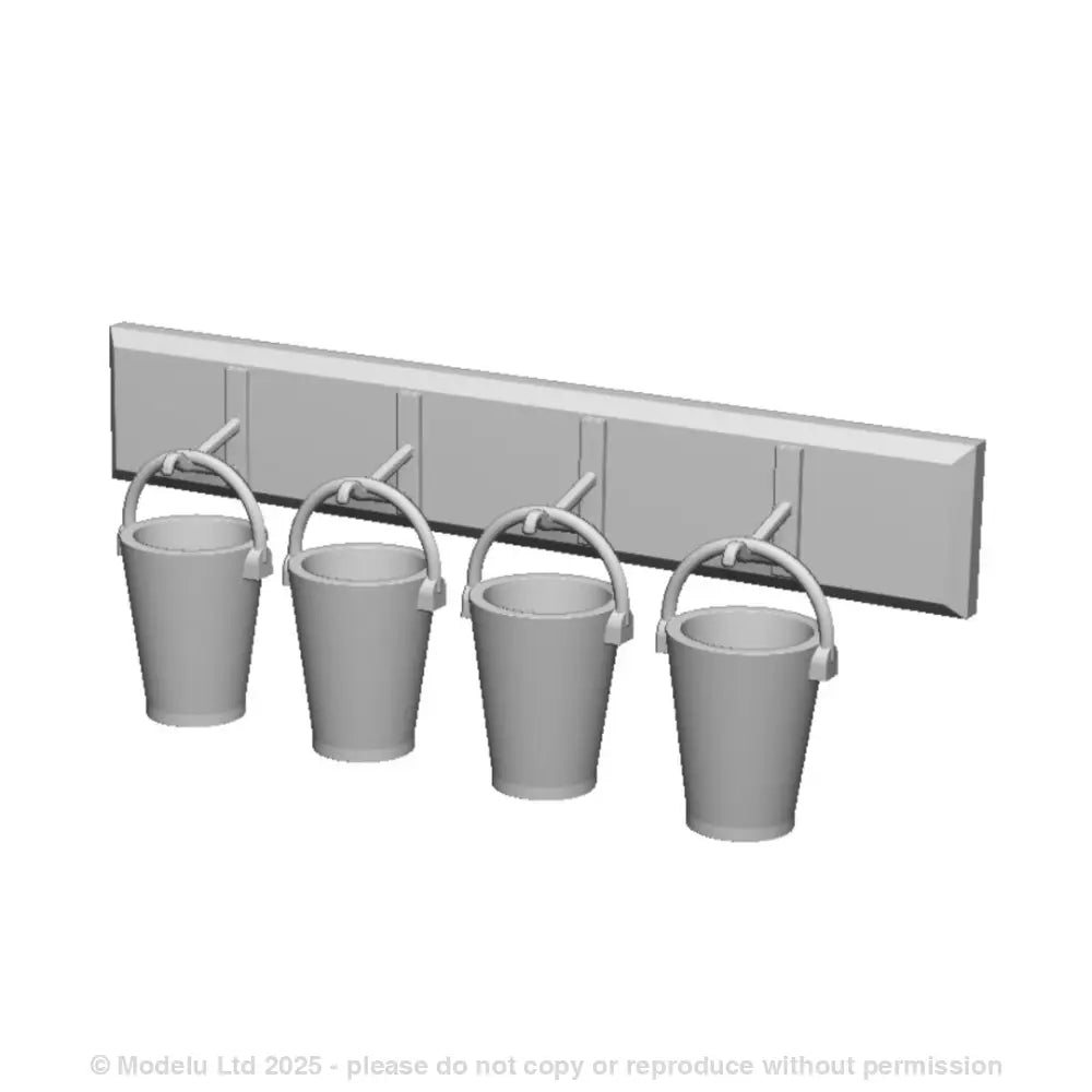 2632 Fire Buckets and Stand x2