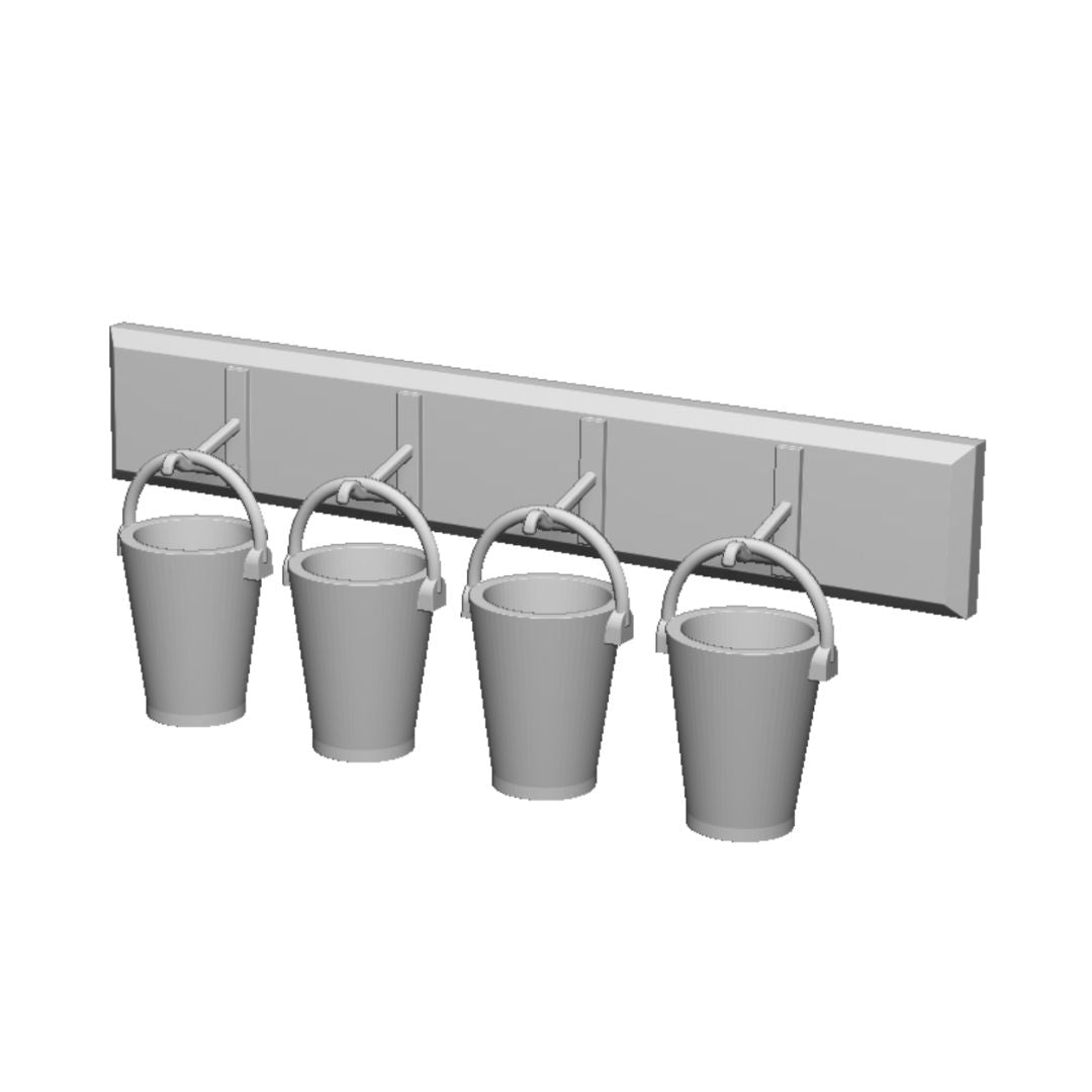 2632 Fire Buckets and Stand x2