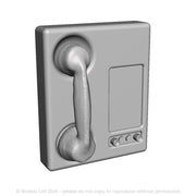 A set of plastic battery ringing telephones