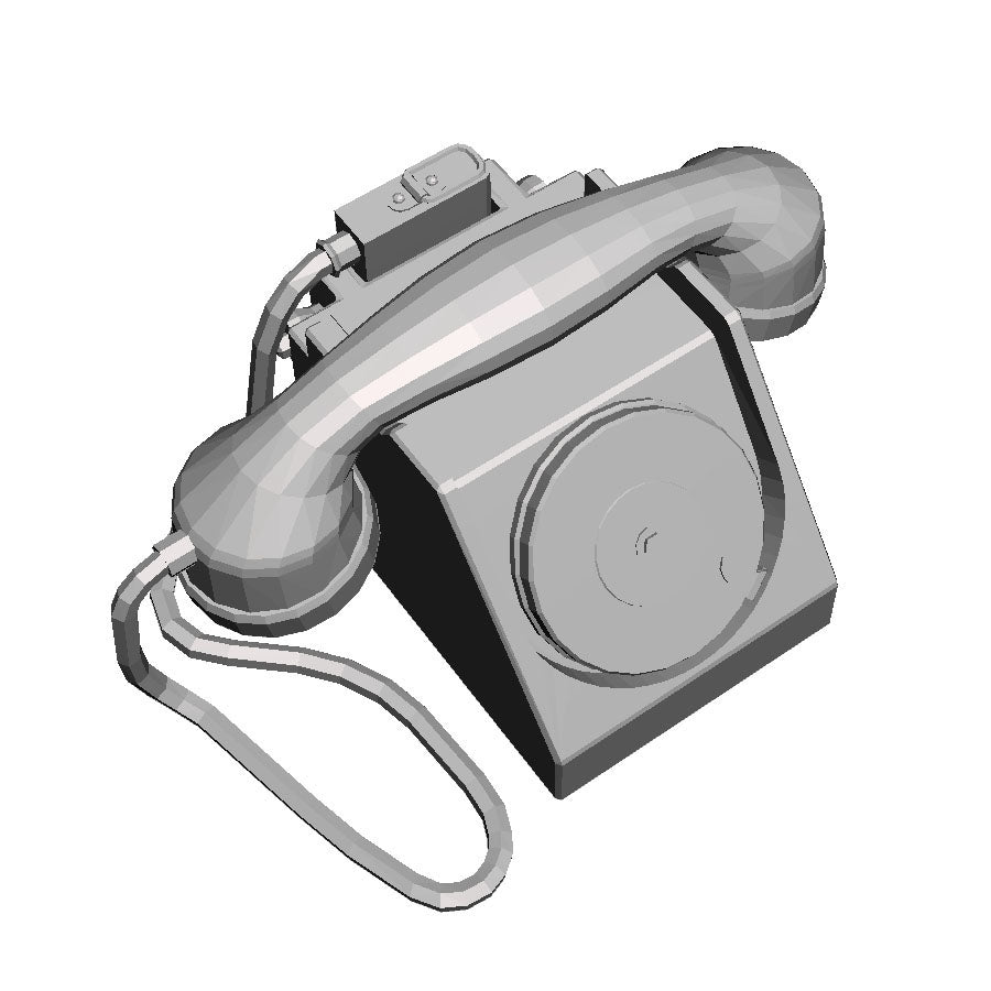 A set of plastic rotary dial telephones