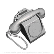 A set of plastic rotary dial telephones