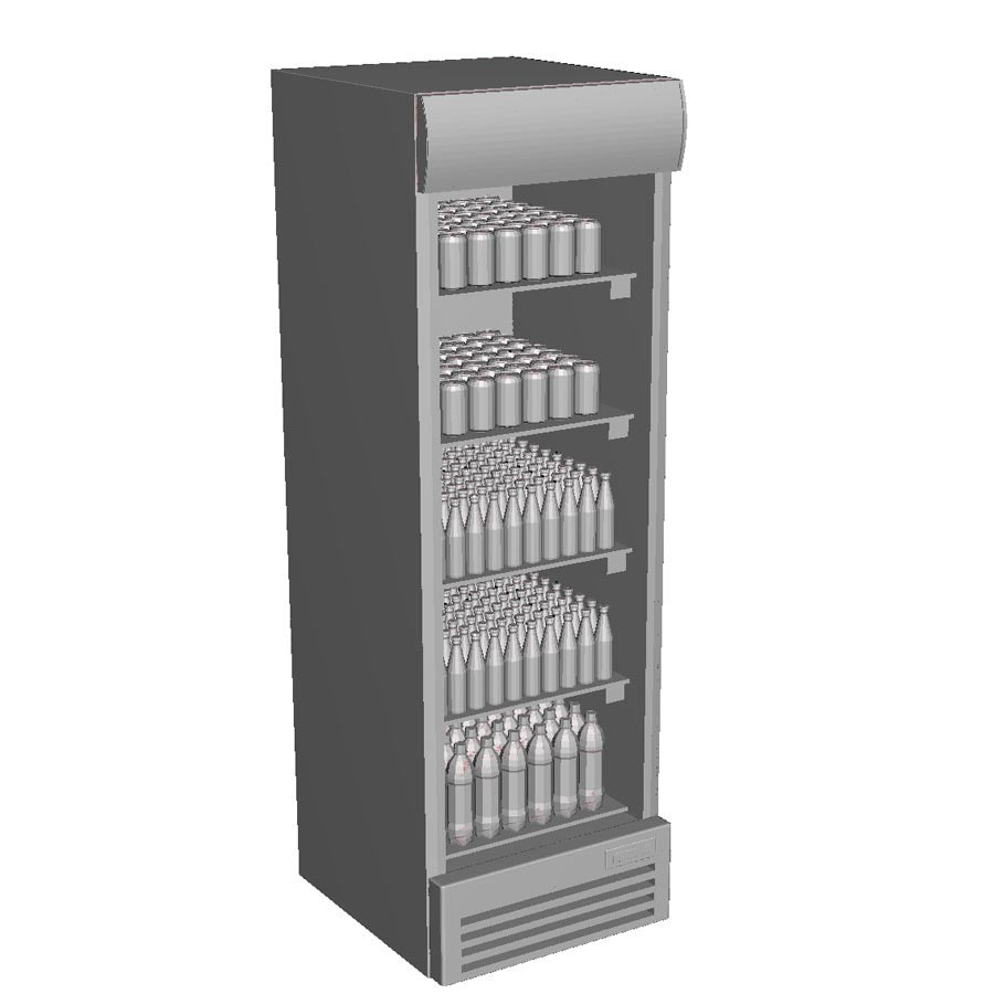 A drinks fridge with drinks
