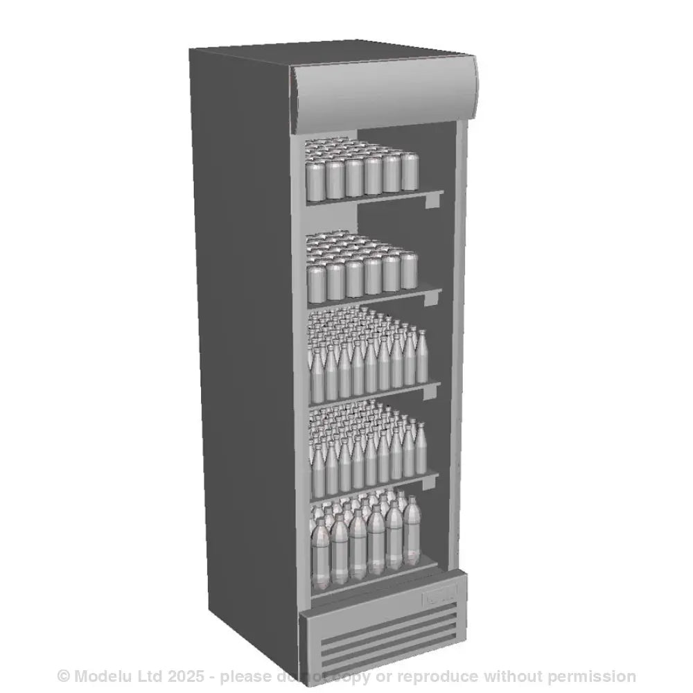 A drinks fridge with drinks