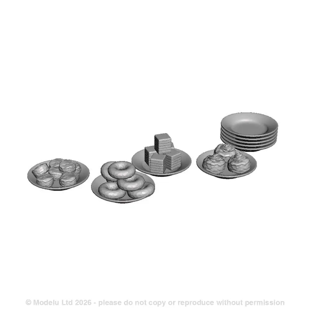 A set of cakes and dougnuts