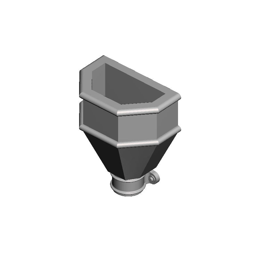 A pack of 5 fluted large hoppers with round fitting