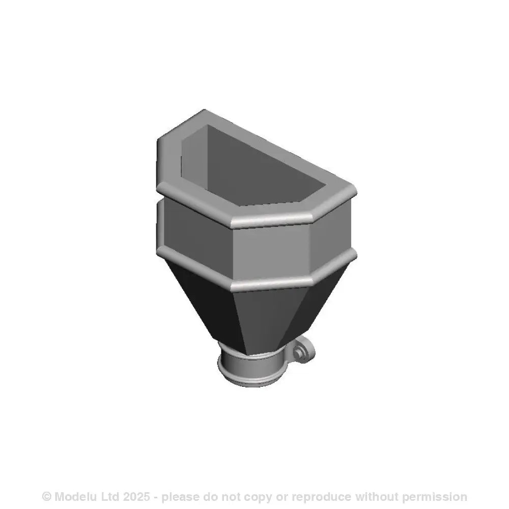 A pack of 5 fluted large hoppers with round fitting