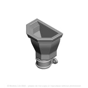 A pack of 5 fluted small hoppers with round fitting