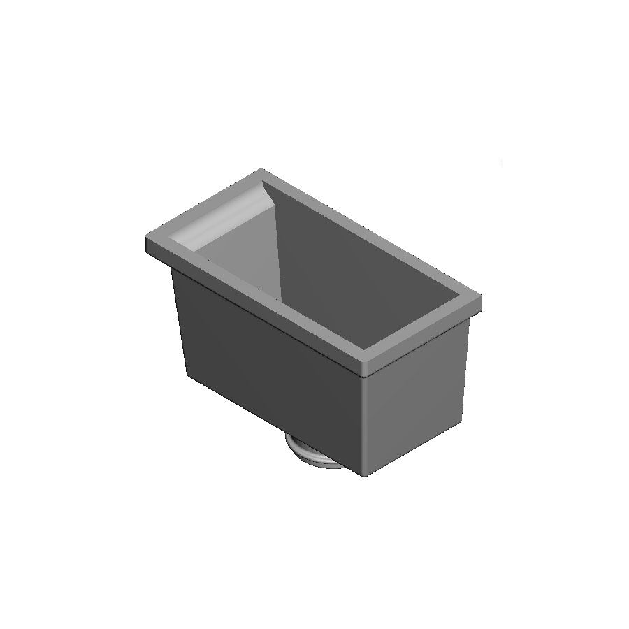 A pack of 5 rectangular hoppers with round fitting