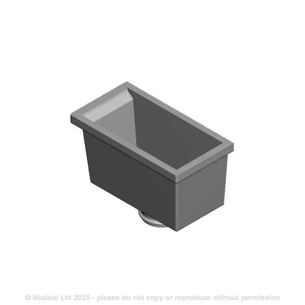 A pack of 5 rectangular hoppers with round fitting