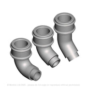 A pack of 6 pipe bends wtih with round fitting