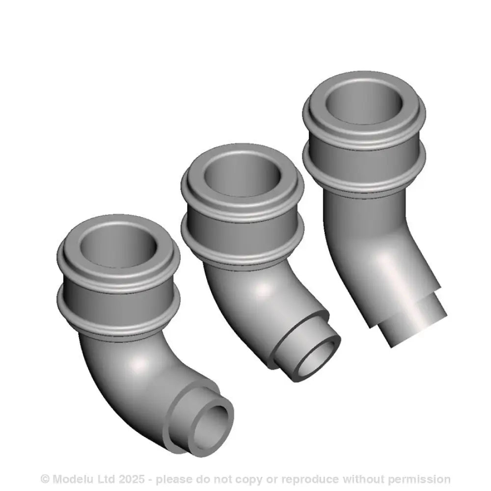 A pack of 6 pipe bends wtih with round fitting