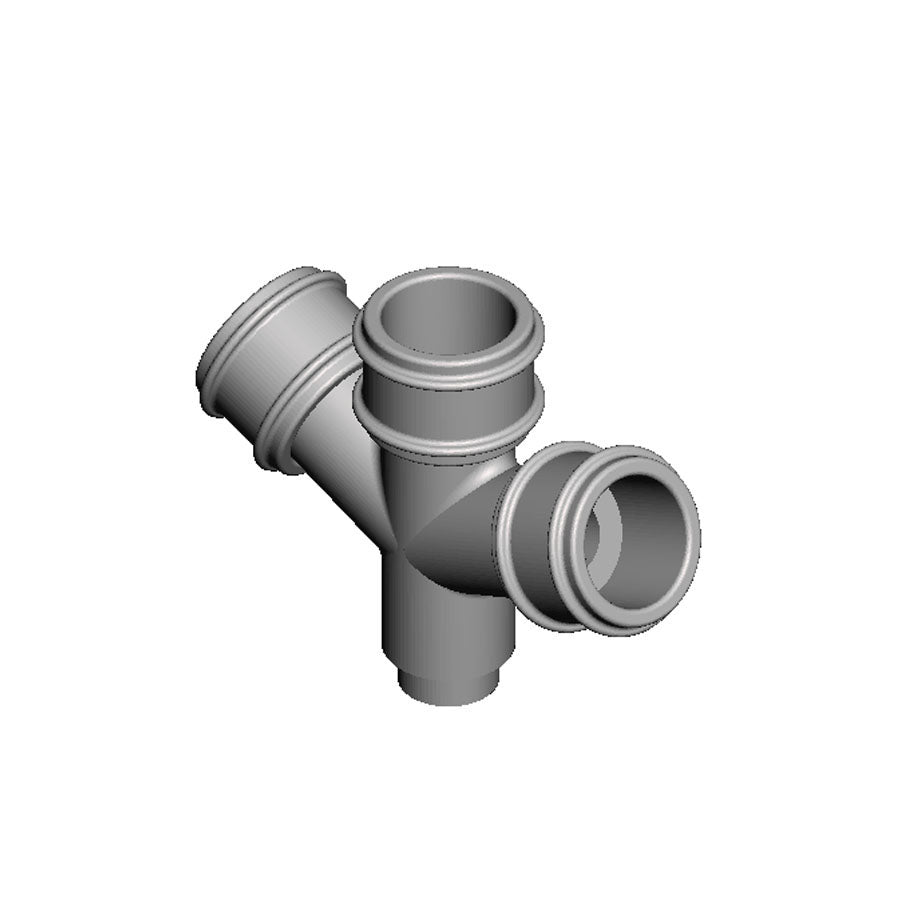 A pack of 6 pipe double branches with round fitting