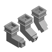 A pack of 6 pipe bends wtih with square fitting