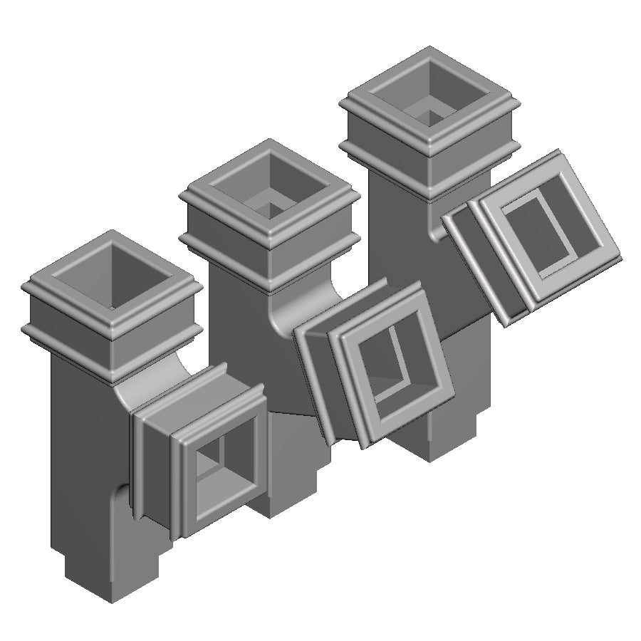A pack of 6 pipe bends wtih with square fitting