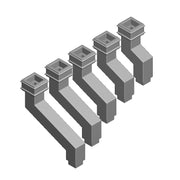A pack of 5 pipe offsets with square fitting