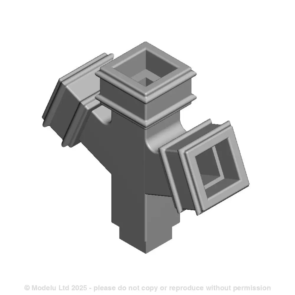 A pack of 6 pipe double branches with square fitting