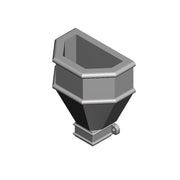 A pack of 5 fluted large hoppers with square fitting