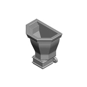 A pack of 5 fluted small hoppers with square fitting