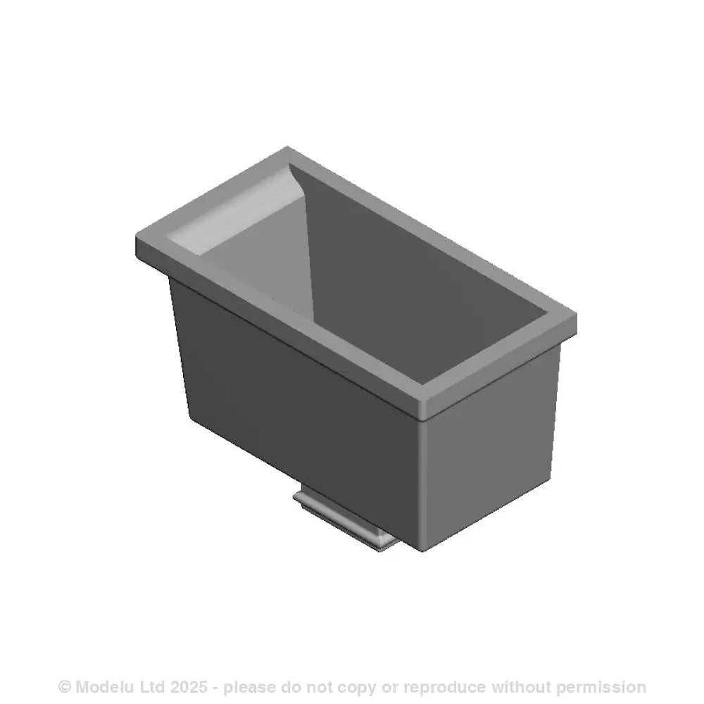 A pack of 5 rectangular hoppers with square fitting
