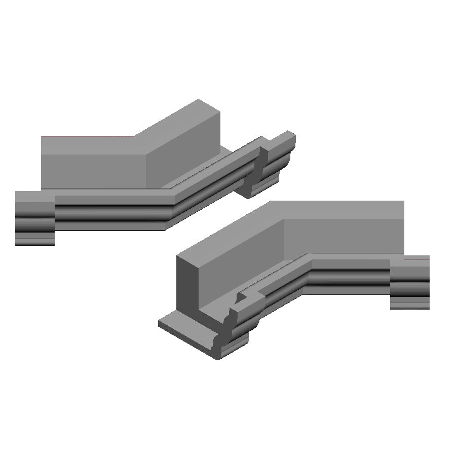 A pack of 8 ogee guttering 135 corners